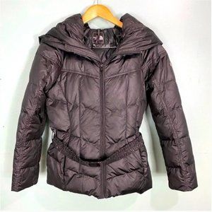 North Face 550 Black Oversized Hood Belted Puffer Jacket Sz M